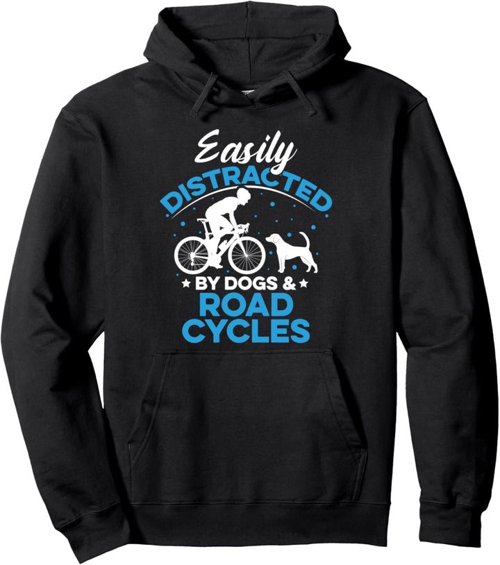 Leicht von Hunden und Rennrädern abgelenkt Pullover Hoodie