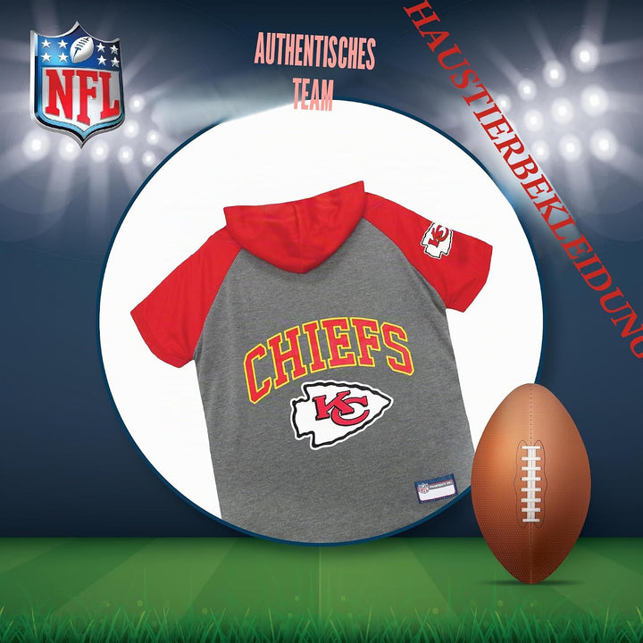 Pets First KCC-4044-XS NFL Kansas City Chiefs Hoodie für Hunde & Katzen | NFL Football Licensed Dog