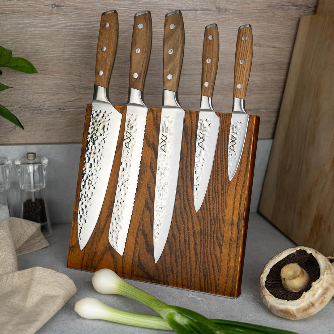 Rockingham Forge Magnetischer Messerständer aus Holz Braun BLK-ASHL5/BR