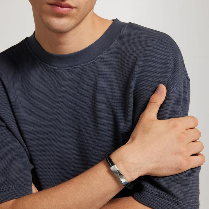 Calvin Klein Lederarmband für Herren Kollektion WRAPPED &amp; BRAIDED Black, Black