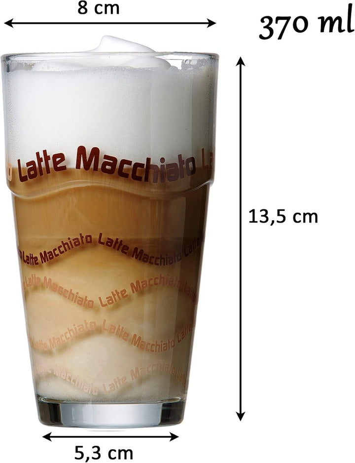 Ritzenhoff & Breker Latte Macchiato Gläser-Set, 4 Stück & Kaffeebecher-Set Cornello, 2-teilig, Creme