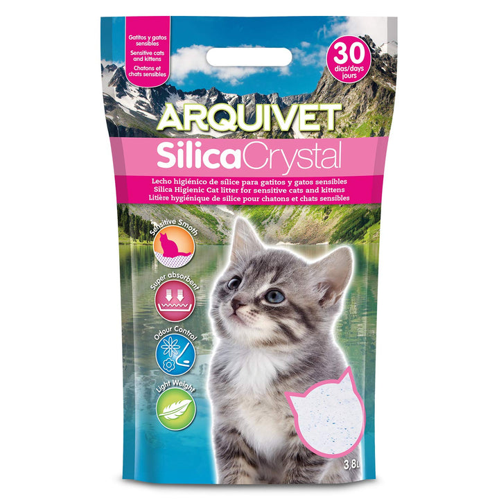 Arquivet Silikon-Kristall-Bindemittel für Kätzchen, 3,8 l, hygienisch, für Kätzchen, Katzen, Welpen,