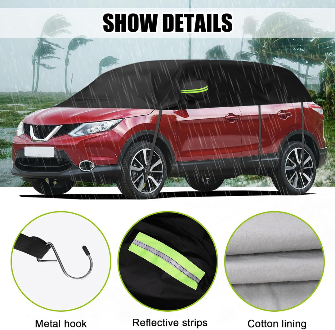 Halbe Autoabdeckung Ersatz für Nissan Qashqai 2013-2024, Halbgarage, Upgrade Verdickter Stoff Allwet
