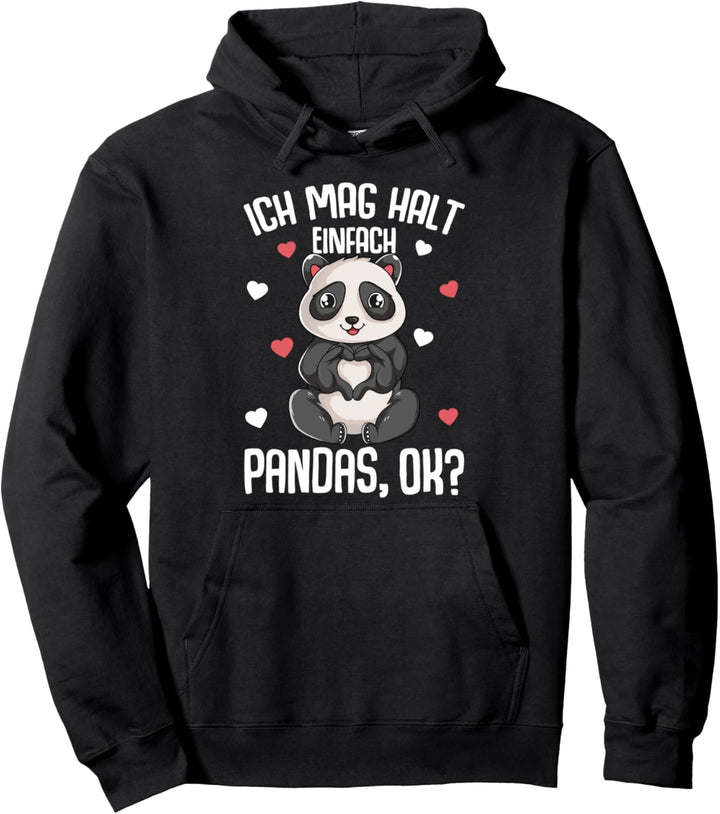 Panda Ich mag halt Pandas Pandabär Mädchen Damen Kinder Pullover Hoodie