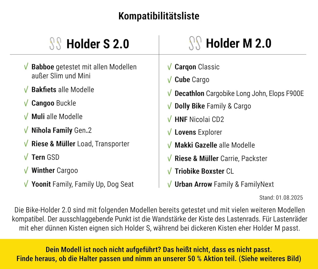 Frank Bike Holder M 2.0 – 2X Halterung für Kinderfahrrad &amp; Laufrad am Lastenrad | kompatibel mit Urb