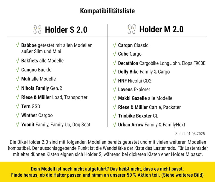 Frank Bike Holder M 2.0 – 2X Halterung für Kinderfahrrad &amp; Laufrad am Lastenrad | kompatibel mit Urb