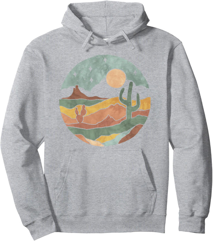 Trendy Watercolor Desert Pullover Hoodie