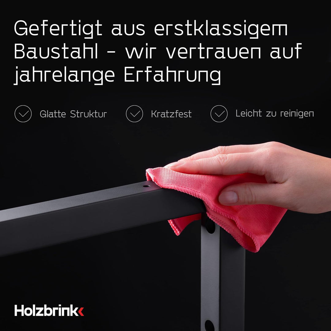 HOLZBRINK 2 Stück Wandkonsole Schwarz für Waschtisch, 350x150 mm, Design und stabil Waschtischhalter