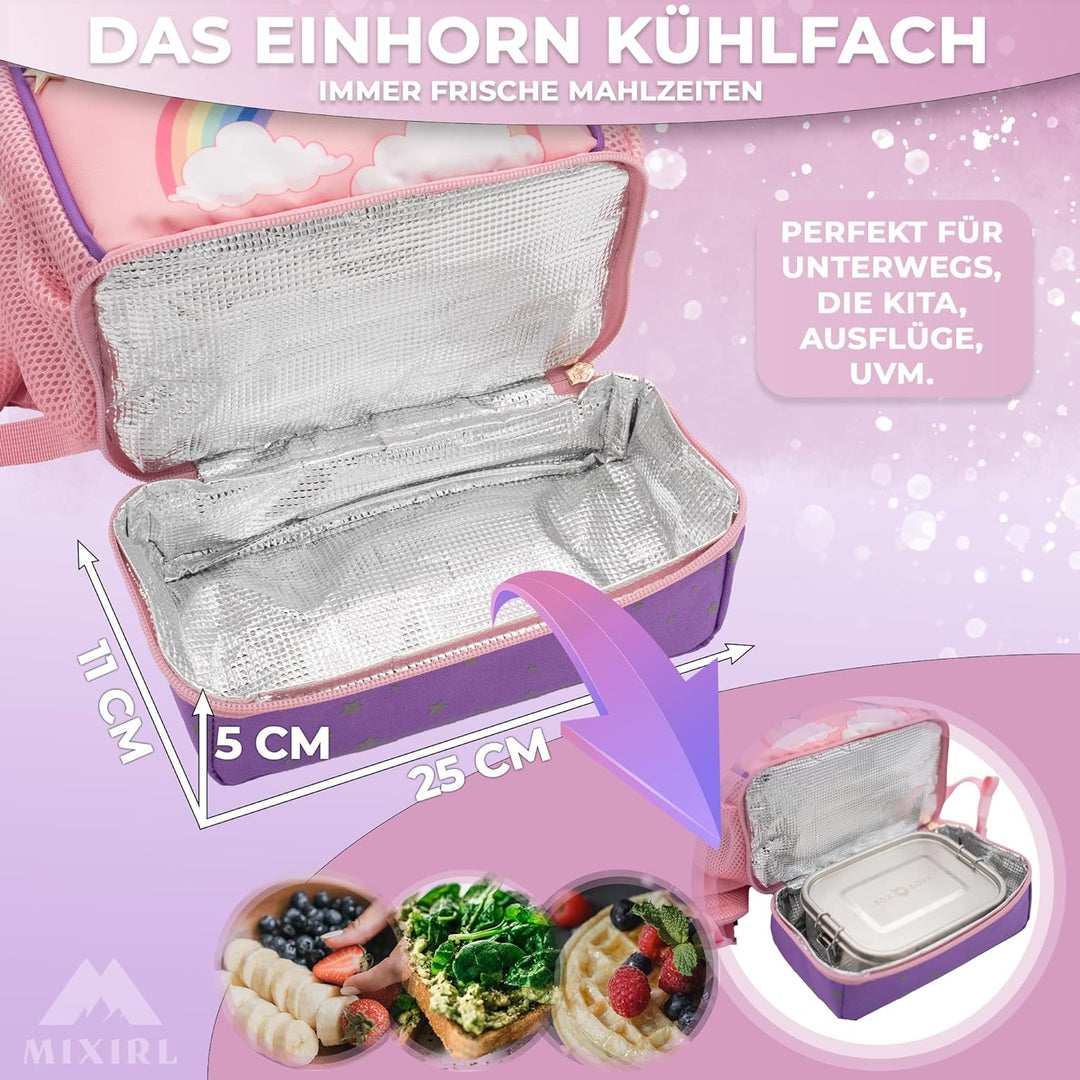 MIXIRL® Lässiger Kindergartenrucksack Mädchen &amp; Kleinkind Rucksack ab 2 Jahre hochwertiger Einhorn K