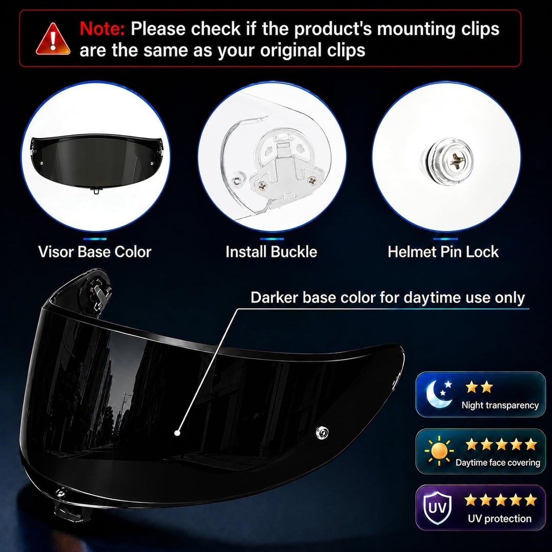 psler Helmvisier für K6 K6s, Helmgesichtsschutz Getöntes Visier Motorradhelm Zubehör Ersatz für K6 K