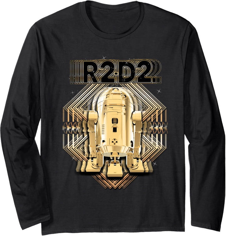 Star Wars The Last Jedi Golden R2-D2 Shaking Text Langarmshirt