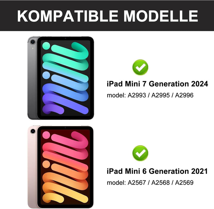 IVEOPPE Tastatur für iPad mini 7 (A17 pro) 2024 / Mini 6 2021, Hülle mit Tastatu Magnetisch Bluetoot