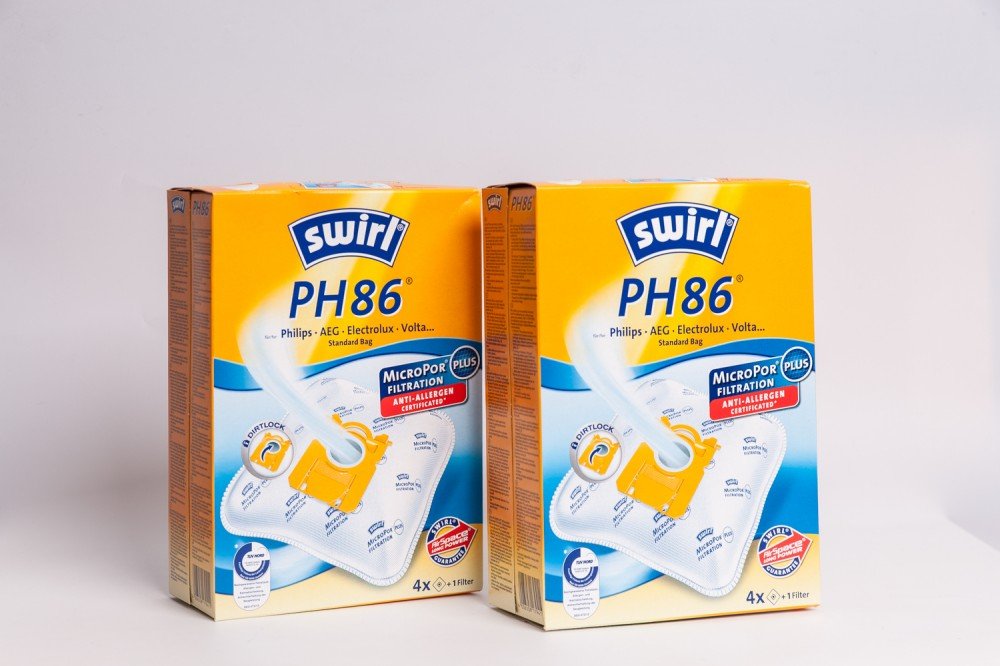 2 Pakete Swirl Staubsaugerbeutel PH86 / PH 86 MicroPor Plus AirSpace f. Philips, Electrolux E200 Sta
