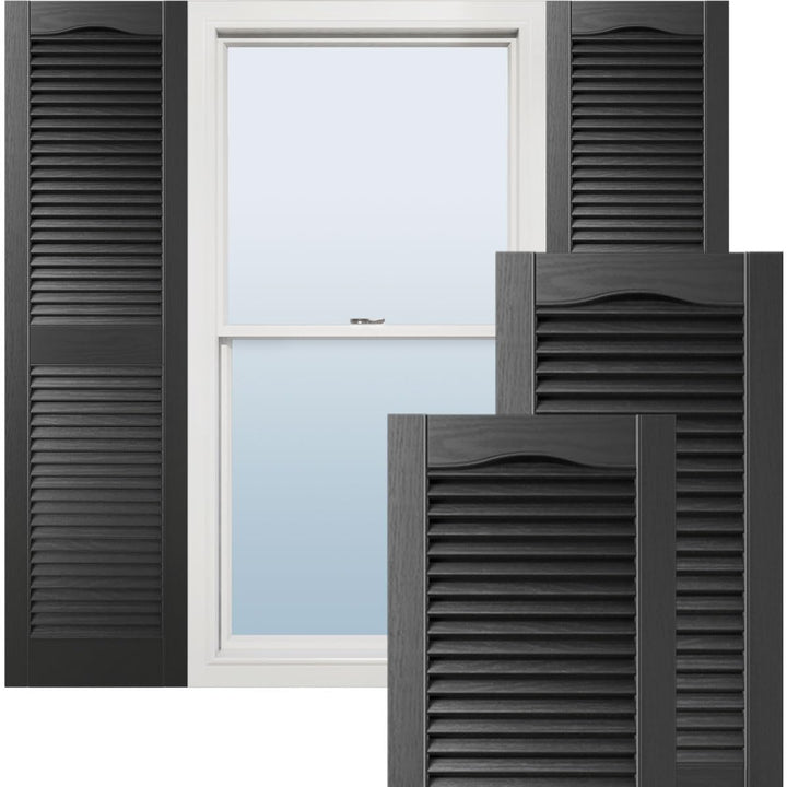 Ekena Millwork Lifetime Vinyl LL1S14X03900BL Standard Cathedral Top Center Mullion, Open Louver Viny