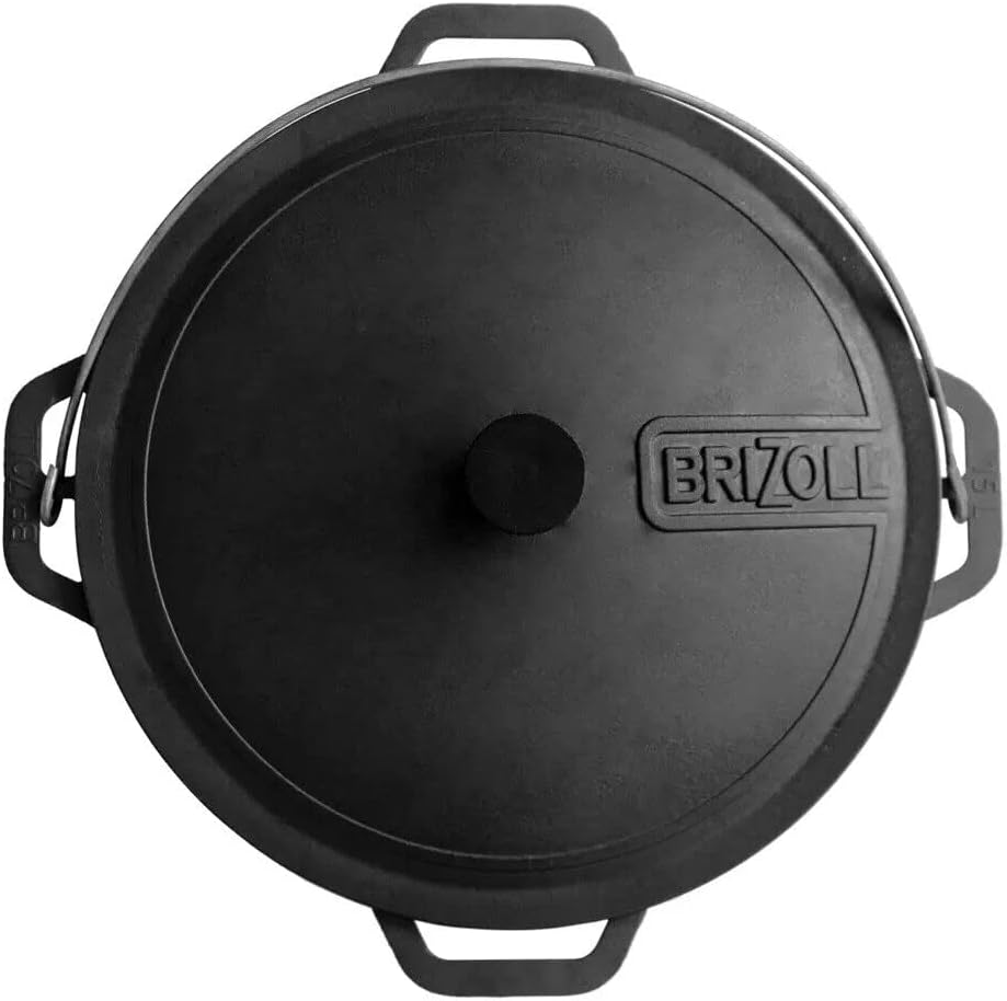 4BIG.fun Gusseisen Kazan 6 L Schwenktopf Kasan mit Deckel aus Gusseisen Wokpfanne Grill Cast Iron Ca