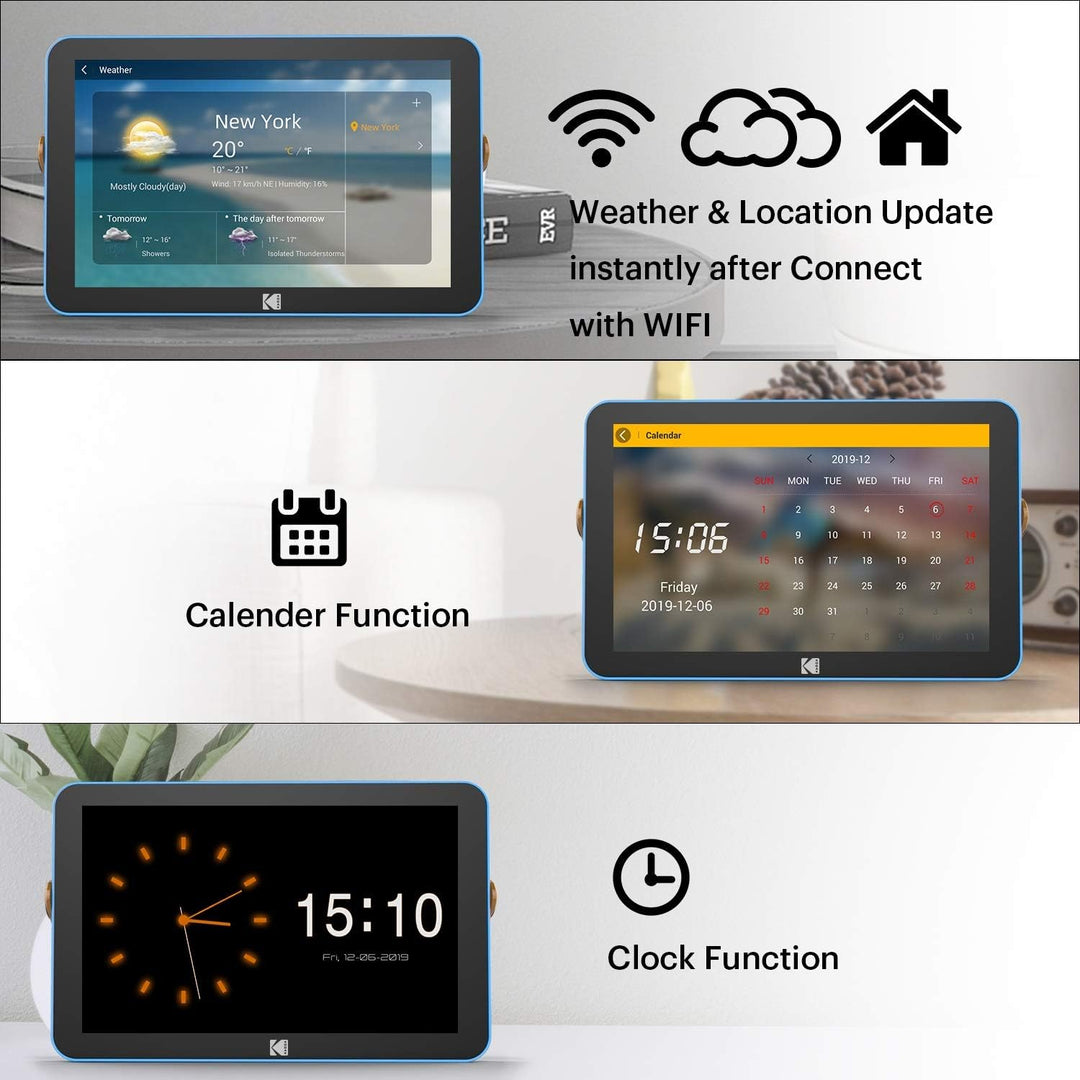 KODAK - Digitaler WLAN-Bilderrahmen 10 Blau, Blau