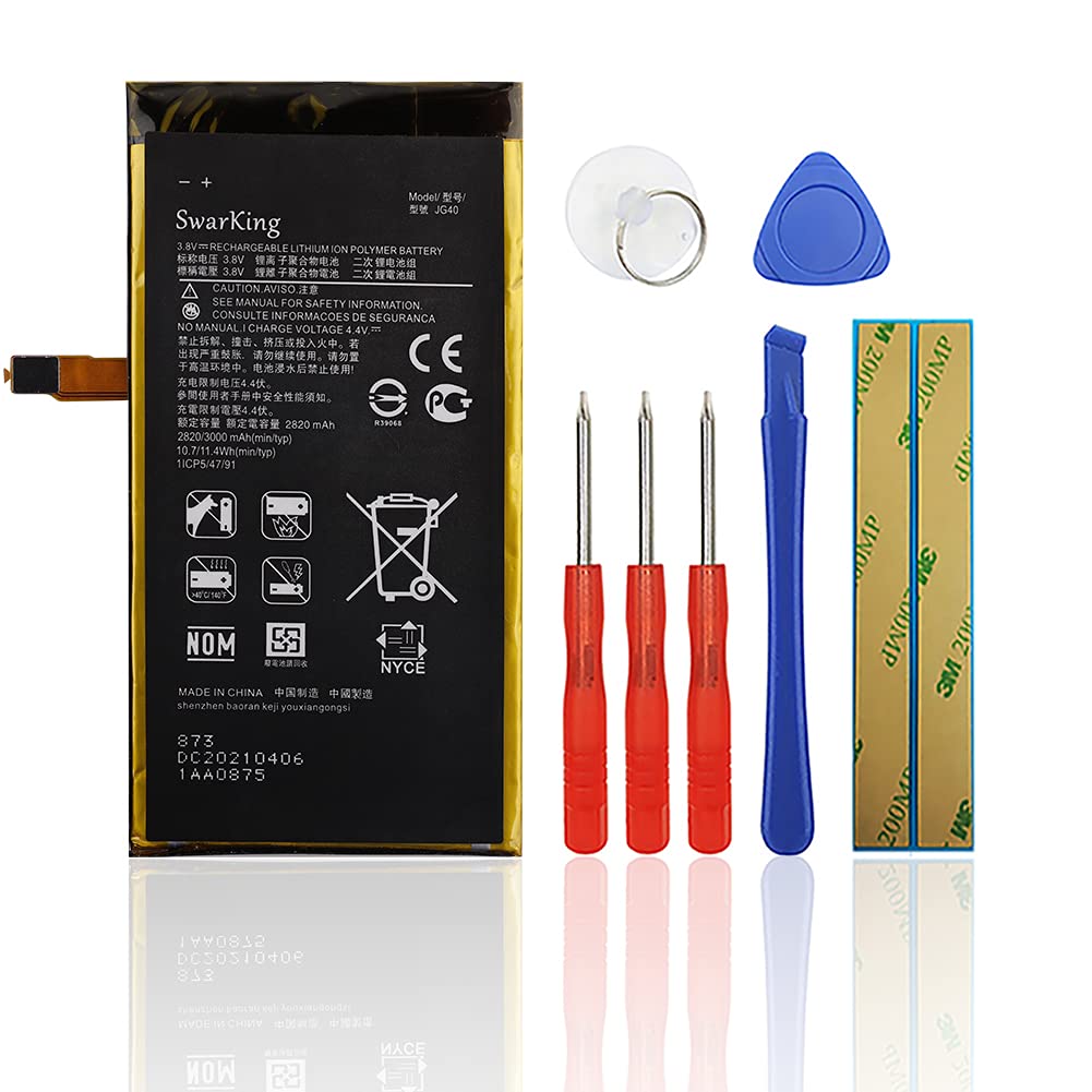 SwarKing Ersatz Akku Kompatibel mit JG40 Moto G7 Plus XT1965 with Toolkit