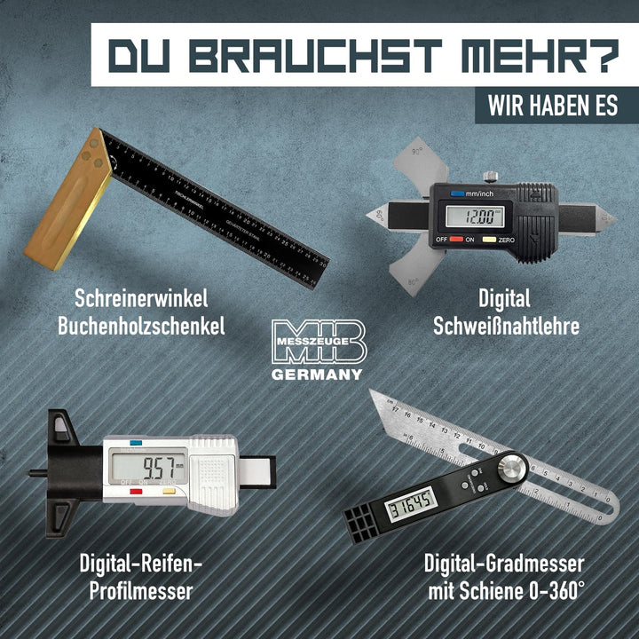 MIB Digitaler Messschieber mit Rolle DIN 862 150mm | Werkzeug für präzise Messungen | Messschieber d