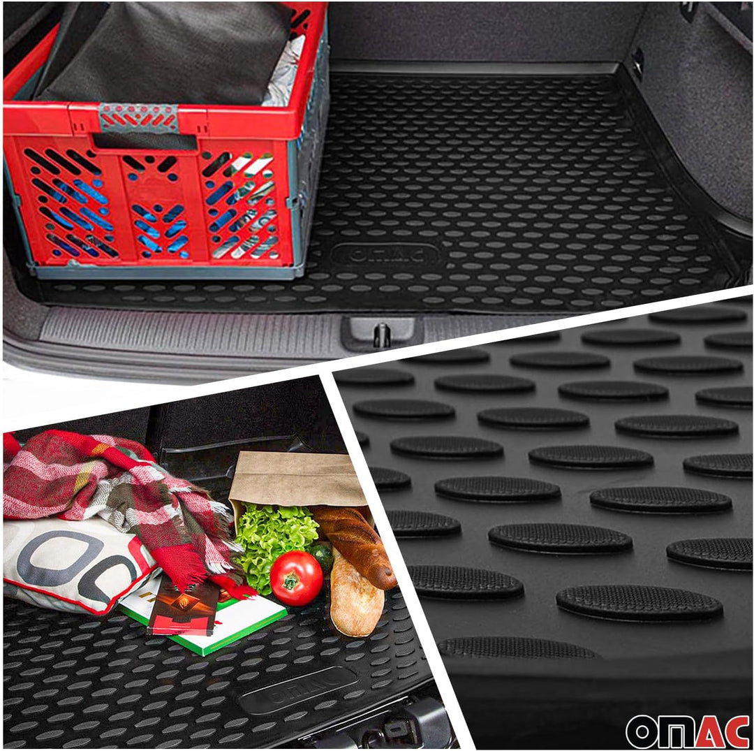 OMAC Fussmatten &amp; Kofferraumwanne Set kompatibel mit BMW 5er G30 2017-2024 Gummi TPE Schwarz 5X Set