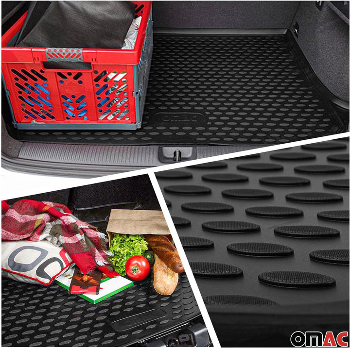 OMAC Fussmatten &amp; Kofferraumwanne Set kompatibel mit BMW 5er G30 2017-2024 Gummi TPE Schwarz 5X Set