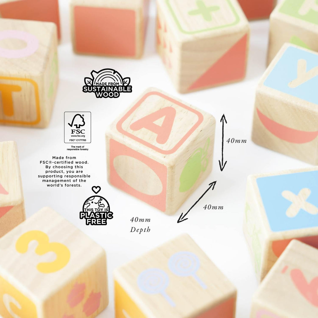 Le Toy Van – Pädagogisches Petilou ABC Alphabet Holzbauklötze für Kleinkinder und Babys | Für Mädche