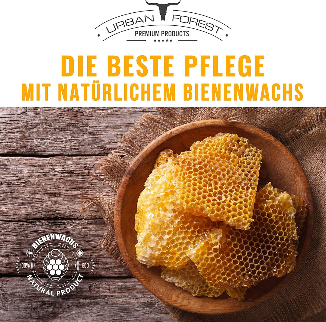 URBAN FOREST® Premium Schuhwachs als Schuhputzset für Lederpflege & Schuhpflege bestehend aus Schuhc