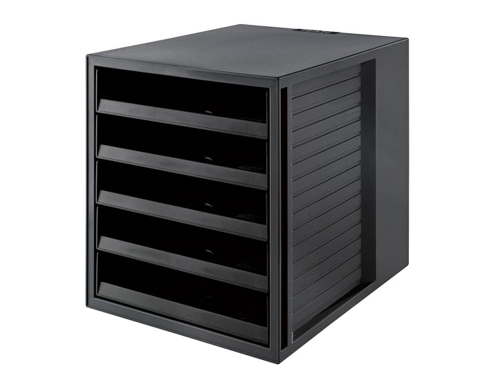 HAN Schubladenbox SCHRANK-SET KARMA mind. 80% Recycling-Kunststoff mit 5 offenen Schubladen für Unte