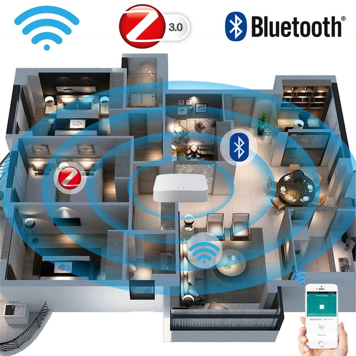 KETOTEK Tuya ZigBee WLAN Bluetooth Gateway Hub, Smart Life APP Steuerung, Nur für Tuya-kompatible Ge