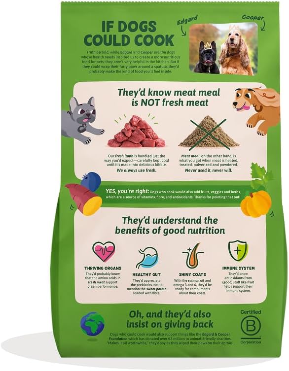 Edgard &amp; Cooper Frisches Trockenfutter für ausgewachsene Hunde (7 kg, Lamm) Lamm 7.00 kg (1er Pack),