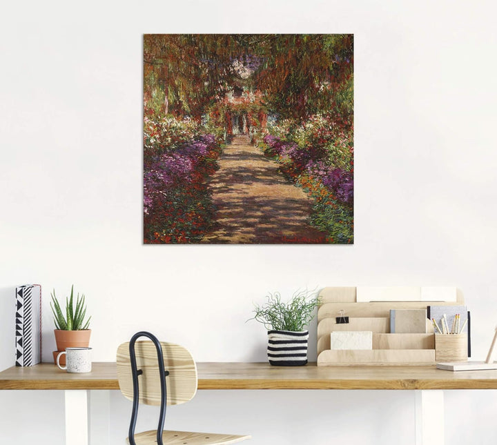 ARTland Wandbild Alu Verbundplatte für Innen &amp; Outdoor Bild 50x50 cm Pflanzen Bäume Blumen Weg in Mo
