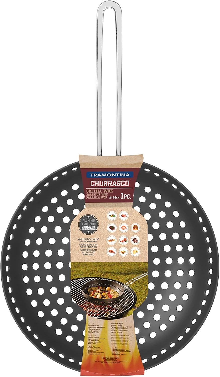 Tramontina Grill-Wok aus eloxiertem Aluminium, 26 cm, 26 cm