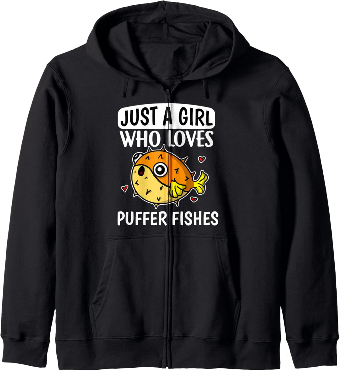 Just A Girl Who Loves Puffer Fishes Kugelfisch Kostüm Kapuzenjacke