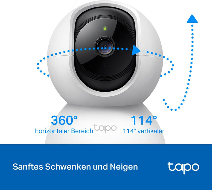TP-Link Tapo C200 WLAN IP Kamera Überwachungskamera (Linsenschwenkung- und Neigung, 1080p-Auflösung,
