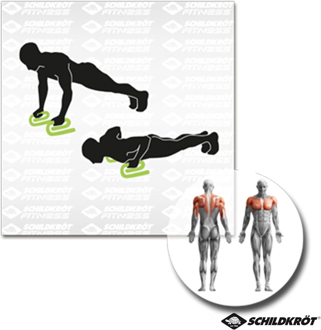 Schildkröt Push Up Bars, 2 Liegestützengriffe, Anthrazit-Grün, in 4-Farb Karton Anthrazit-Grün, 9600