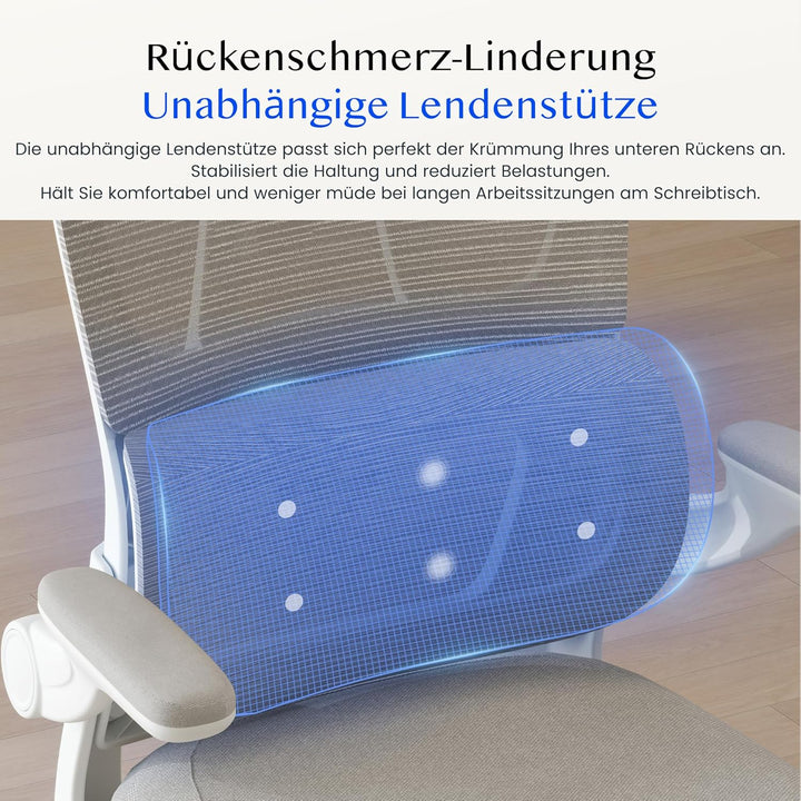 FLEXISPOT Ergonomischer Bürostuhl, Schreibtischstuhl mit 2D-Kopfstütze, Klappbare Armlehnen &amp; Dynami