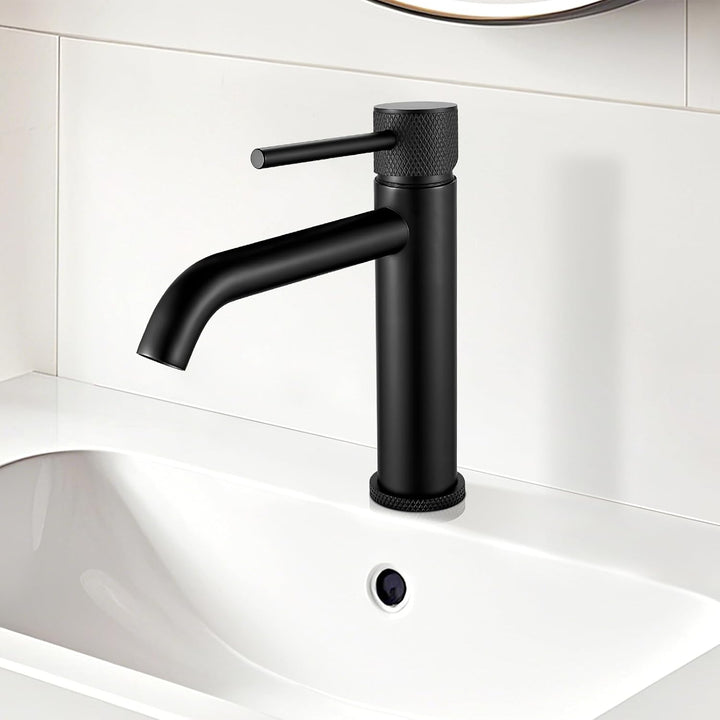 Wasserhahn Bad Waschtischarmatur Schwarz, Waschbecken Armatur Badezimmer, Einhebelmischer Mischbatte