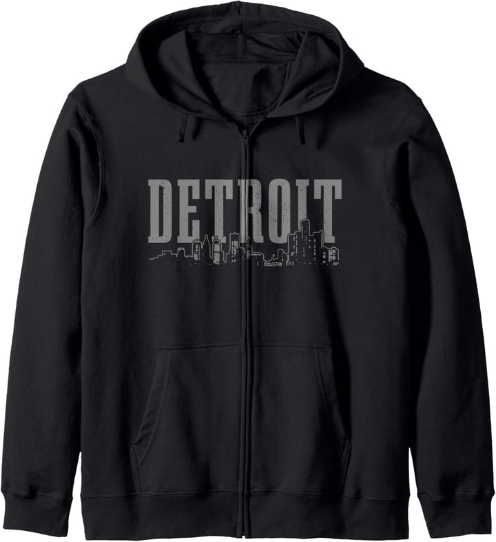 Detroit Skyline Pride Vintage Detroit Michigan Kapuzenjacke