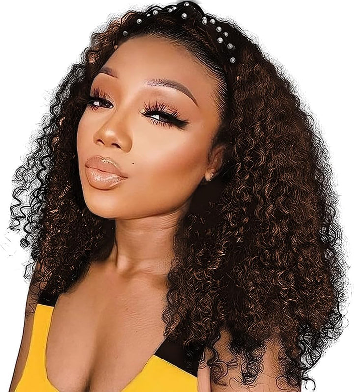 TNICE Headband Wig Menschenhaar Deep Wave 20 Inch Machine Made Ohne Spitze Front Wig Brasilianisch V