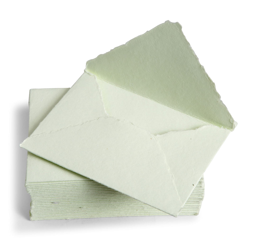 Wanderings Green Handmade Envelope - 13,3X18,4 cm - Packet Of 25-250gsm - For Announcements, Wedding