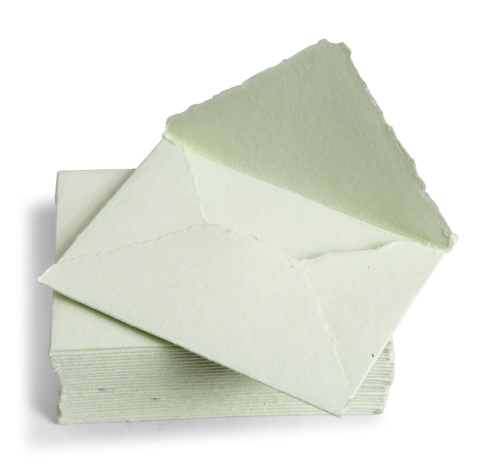 Wanderings Green Handmade Envelope - 13,3X18,4 cm - Packet Of 25-250gsm - For Announcements, Wedding
