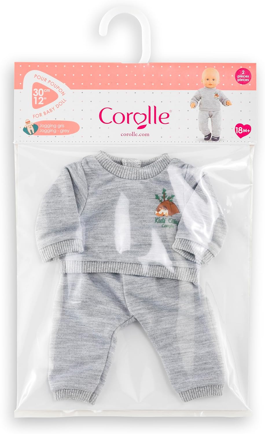 Corolle Mon Premier Poupon Jogginganzug, grau, Kleiner Explorer, Kleidung, Puppe, 30 cm, ab 18 Monat