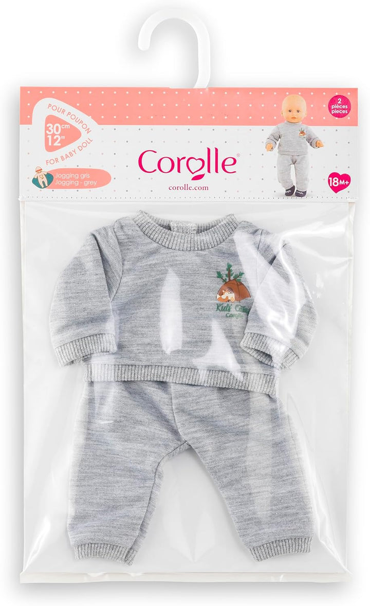 Corolle Mon Premier Poupon Jogginganzug, grau, Kleiner Explorer, Kleidung, Puppe, 30 cm, ab 18 Monat