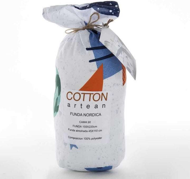 COTTON ARTean Bettwäsche-Set für Kinder, 105 x 190/200 cm, hypoallergen Cama 105 X 190/200 Bunt, Cam