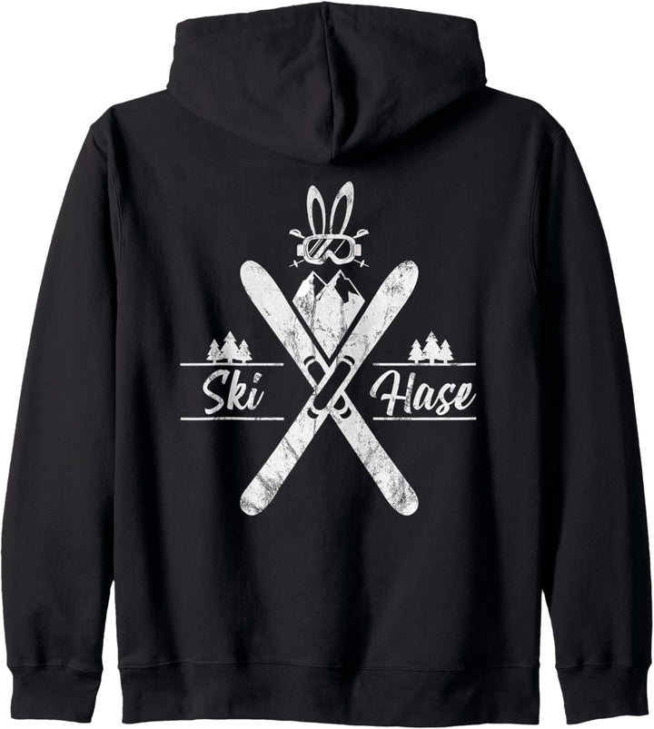 Ski Hase Snowboard Skifahrer Outfit. Kapuzenjacke