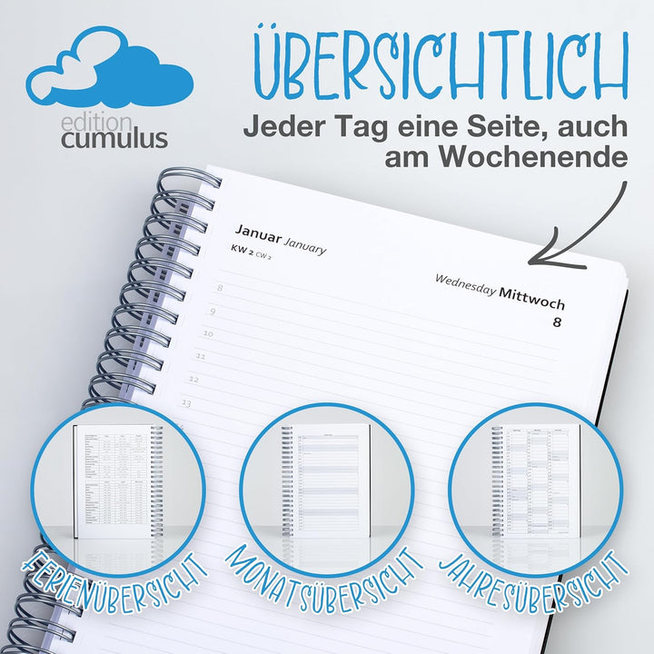 edition cumulus 2027 Der GROSSE Dicke – DIN A4 Kalender - MOOSGRÜN (dunkelgrün) – MADE IN GERMANY -