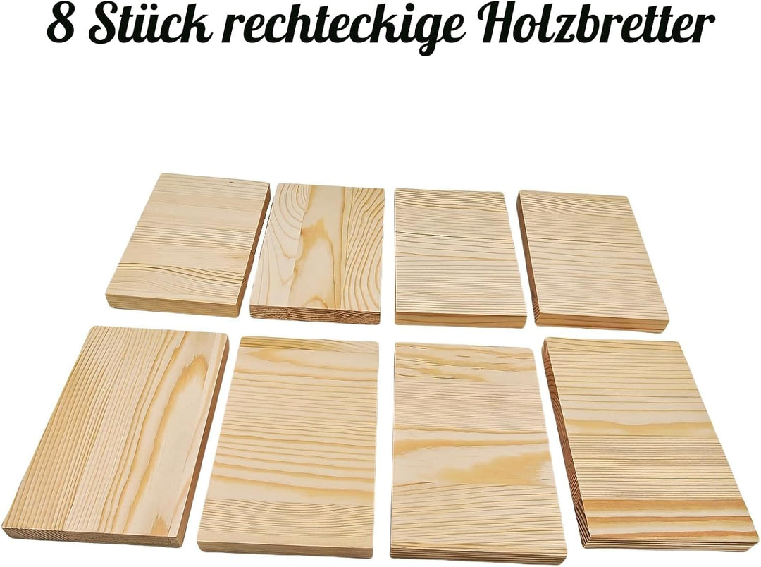 Rechteckige Holzbretter, unlackierte Holzblöcke zum Basteln, 15 x 10 x 1,5 cm, blanko, zum Schnitzen