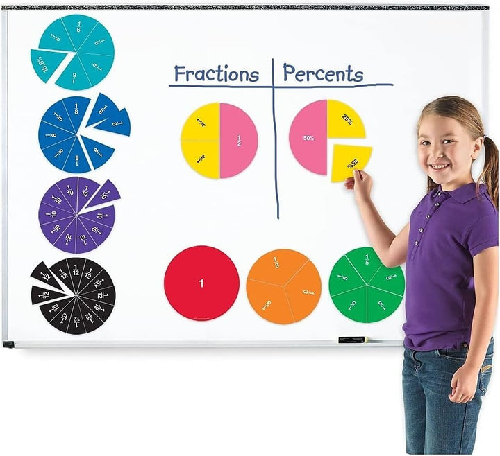Learning Resources Doppelseitige Magnet-Bruchkreise in Regenbogenfarben