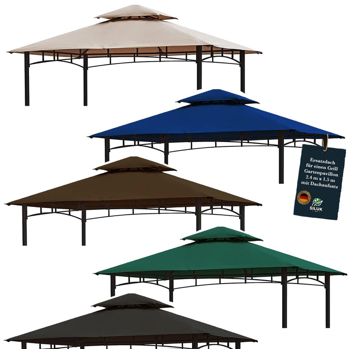 freigarten.de Ersatzdach für Pavillon Grill 2.4[m] x 1.5[m] Meter Sand Antik Pavillon Wasserdicht Ma