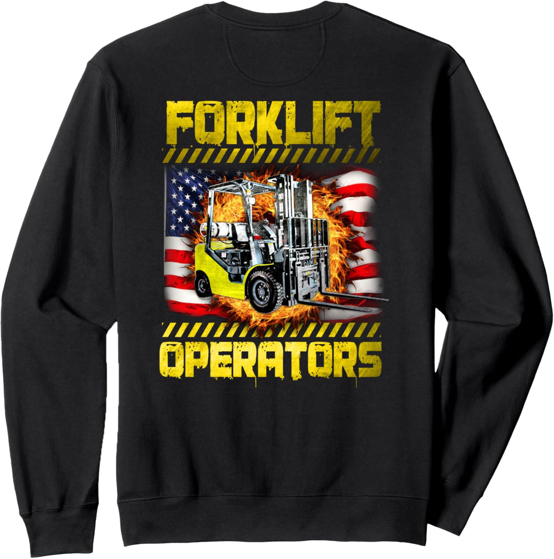 Gabelstaplerfahrer-Design auf der Rückseite der Kleidung Sweatshirt