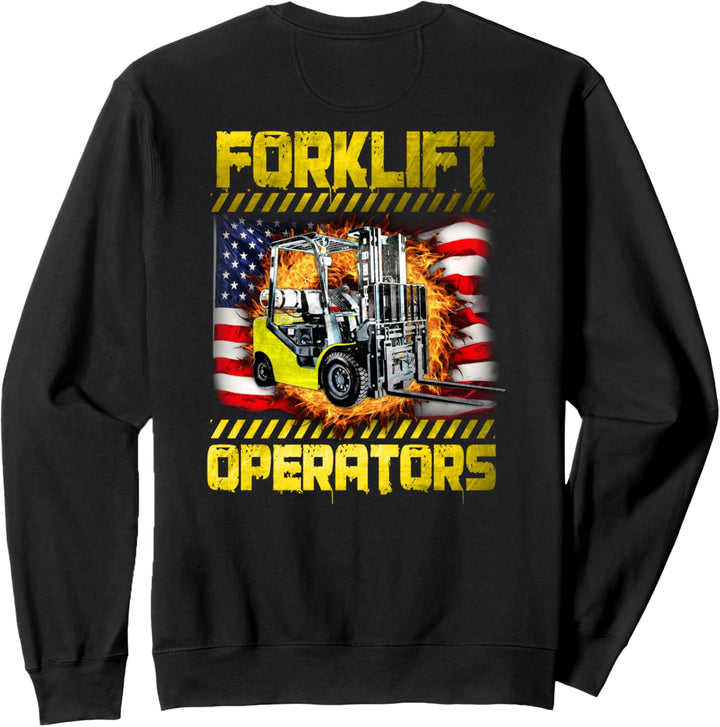 Gabelstaplerfahrer-Design auf der Rückseite der Kleidung Sweatshirt
